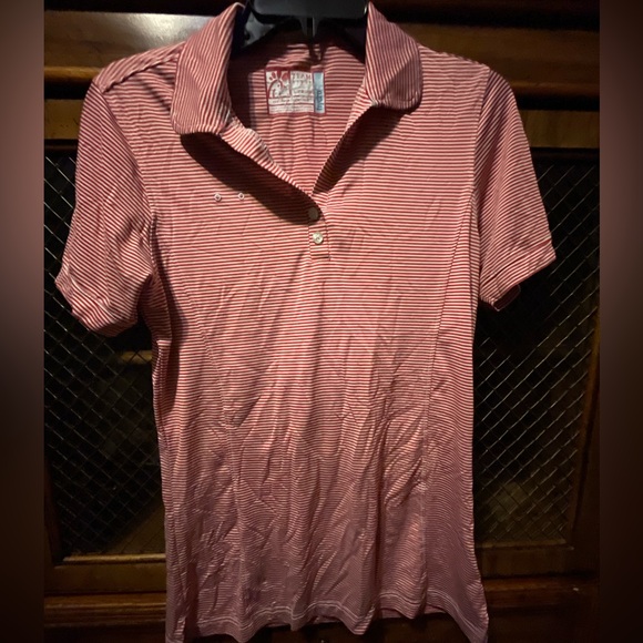 Chick fil a women’s Striped Red and White Polo Shirt size small - Picture 1 of 3